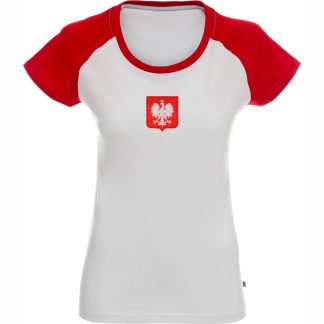 Damska koszulka kibica Polski biało-czerwona